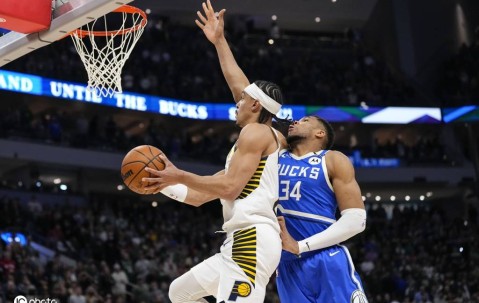 字母哥34+10+7哈利伯顿24+6+15 雄鹿胜步行者