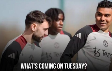 曼联当地时间周二上午在卡灵顿进行训练，随后将出发前往毕尔巴鄂